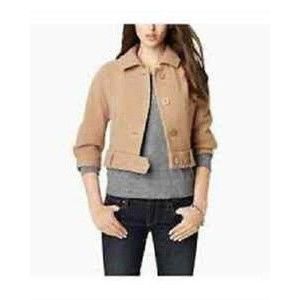 $298 Juicy Couture Jane Wool Jacket / Coat-Cropped-Sweet Caramel/ Camel Beige- S